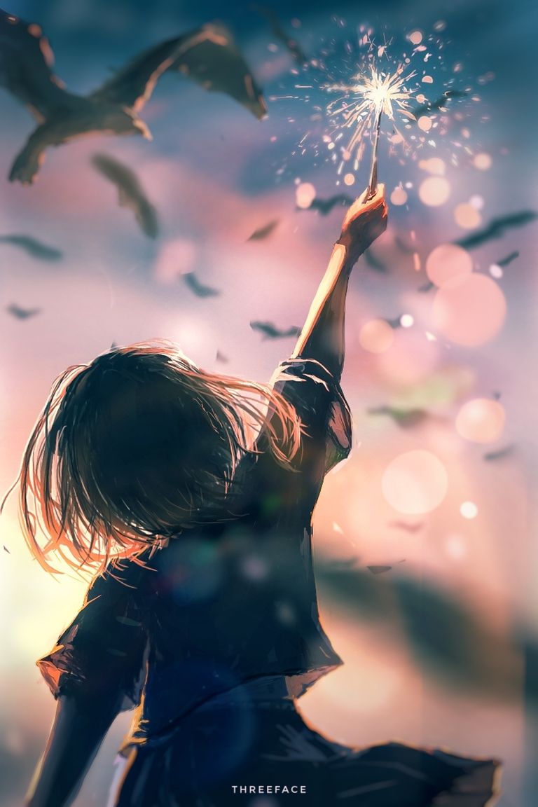 P站美图分享-「手持烟花」特辑